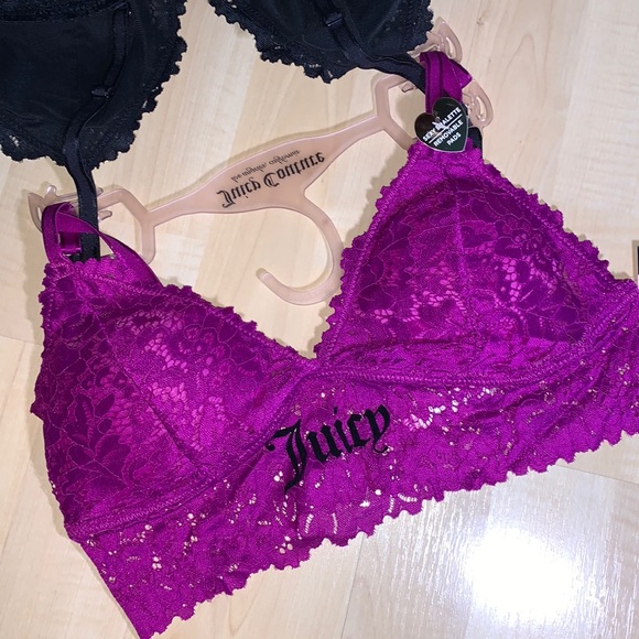 JUICY COUTURE Sexy Lace and Logo Bralettes 2 pack - Picture 6 of 8